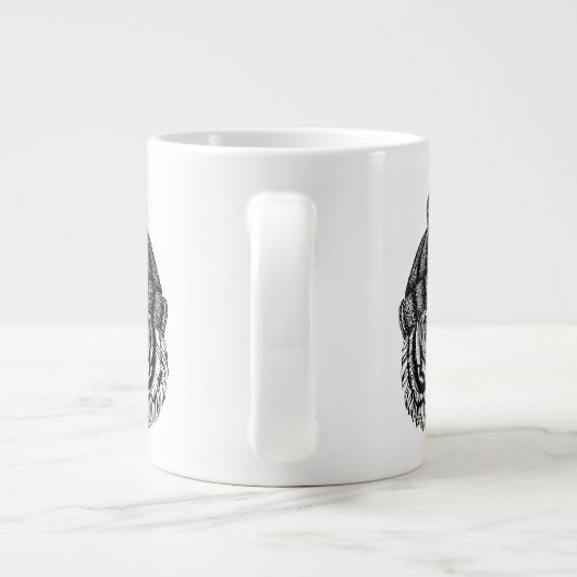 Winter Fashion Ready Tiger Jumbo-Tasse (Rückseite)