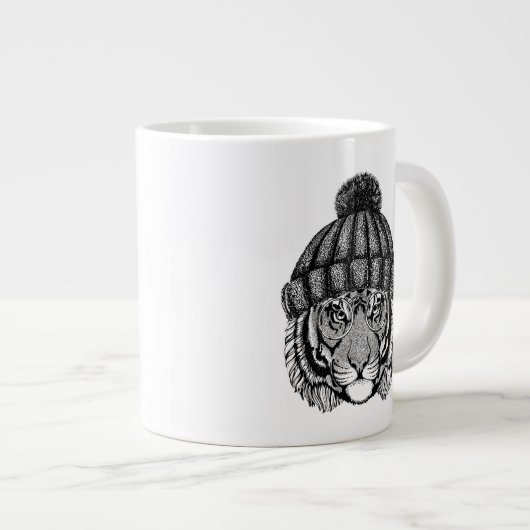 Winter Fashion Ready Tiger Jumbo-Tasse (Vorderseite Rechts)
