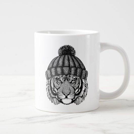 Winter Fashion Ready Tiger Jumbo-Tasse (Rechts)