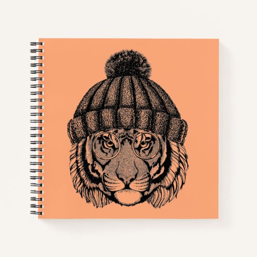 Winter Fashion Ready Tiger Notizblock (Vorderseite)