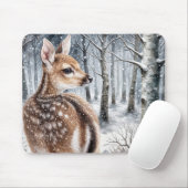 Winter Fauna in einem Wald Mousepad (Mit Mouse)
