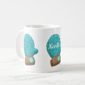 Winter Fäustlinge süße Schneeflocken Handschuhe Kaffeetasse (Vorderseite Links)