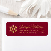 Winter Faux Gold Snowflake Elegant Script Burgundy (Insitu)