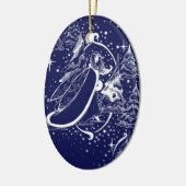 Winter-feenhafte toile Weihnachtsverzierung Keramikornament (Links)