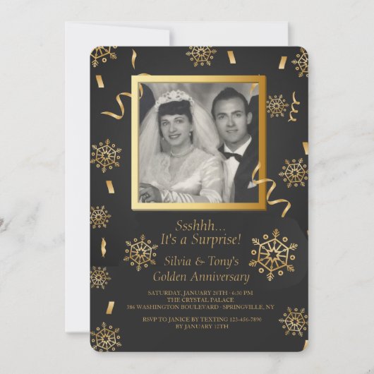 Winter-Feier-Foto-Einladung Einladung (Vorderseite)