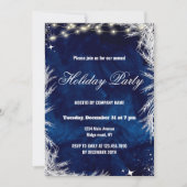 Winter-Feiertag 2025: Blau und Weiß Einladung (Vorderseite)