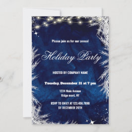 Winter-Feiertag 2025: Blau und Weiß Einladung