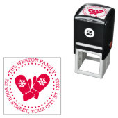 Winter-Feiertage Schneeflocken Handschuhe Name Adr Permastempel (Beispiel)