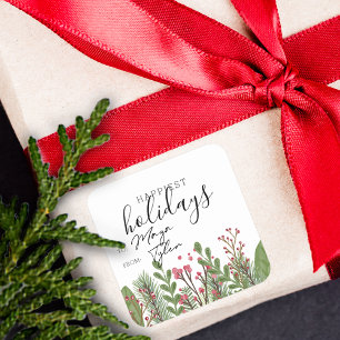 Winter-Feiertags-Laub Hin und Zurück Quadratischer Aufkleber