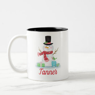 Winter-Feiertagsnowman-Tasse Zweifarbige Tasse