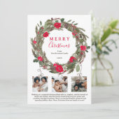 Winter festive wreath Christmas 3 photos Feiertagskarte (Stehend Vorderseite)
