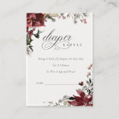 Winter-festliche Foliage-Windeln Raffle Babydusche Begleitkarte (Vorderseite)