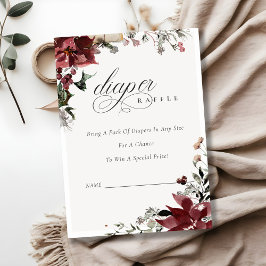 Winter-festliche Foliage-Windeln Raffle Babydusche Begleitkarte