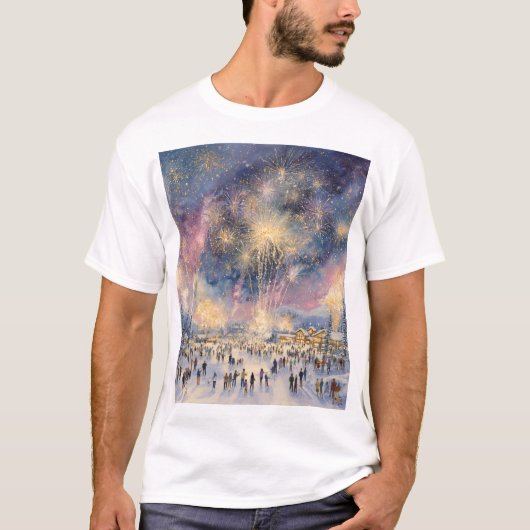 Winter Fireworks Spectacle – New Years Celebration T-Shirt (Vorderseite)