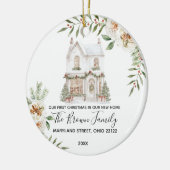 Winter First Christmas In New Home White Floral Keramik Ornament (Links)