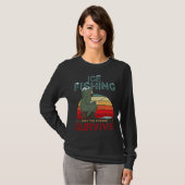 Winter Fishing or Ice Fishing only the Strong Surv T-Shirt (Vorne ganz)