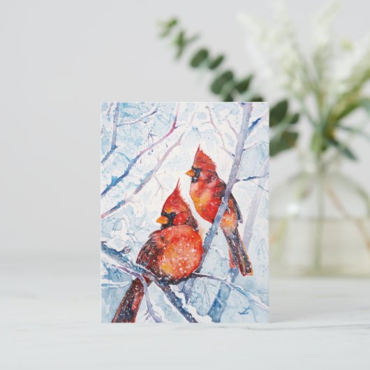 Winter-Flammen Postkarte (Stehend Vorderseite)