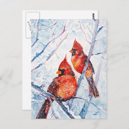 Winter-Flammen Postkarte (Vorne/Hinten)