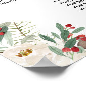 Winter Floral 10 Tische Hochzeitskarte Poster (Ecke)