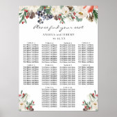 Winter Floral 10 Tische Hochzeitskarte Poster (Vorne)