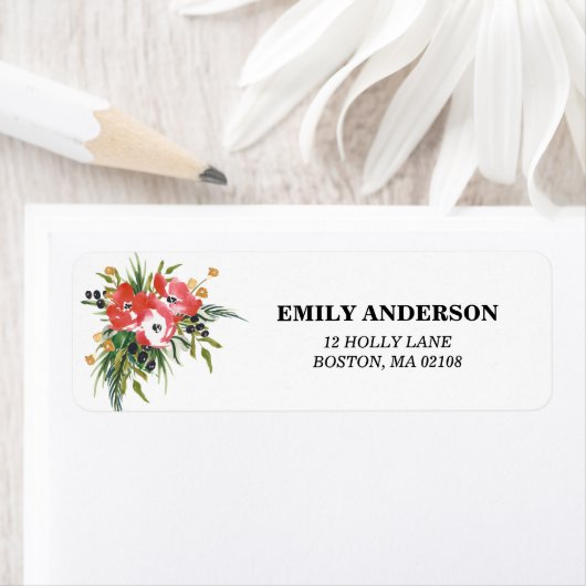 Winter Floral Address Label (Insitu)