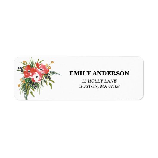 Winter Floral Address Label (Vorne)