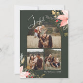 Winter Floral Arch Joyful Vier Foto Weihnachten (Vorderseite)