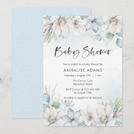 Winter Floral Baby Showeinladung Einladung
