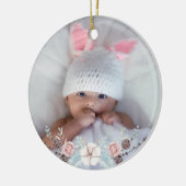 Winter Floral Baby's First Christmas Foto Keramik Ornament (Links)