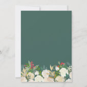 Winter Floral Berries Gold Glitzer Holiday Party Einladung (Rückseite)