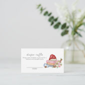 Winter Floral Books Diaper Raffle Baby Shower  Begleitkarte (Stehend Vorderseite)