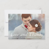 Winter Floral Bouquet Hochzeit Foto Danke Karte (Vorderseite)