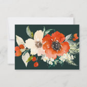 Winter Floral Bouquet Hochzeit Foto Danke Karte (Rückseite)