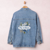 Winter Floral Bouquet Mrs. Name Calligraphy Jeansjacke (Hangar)