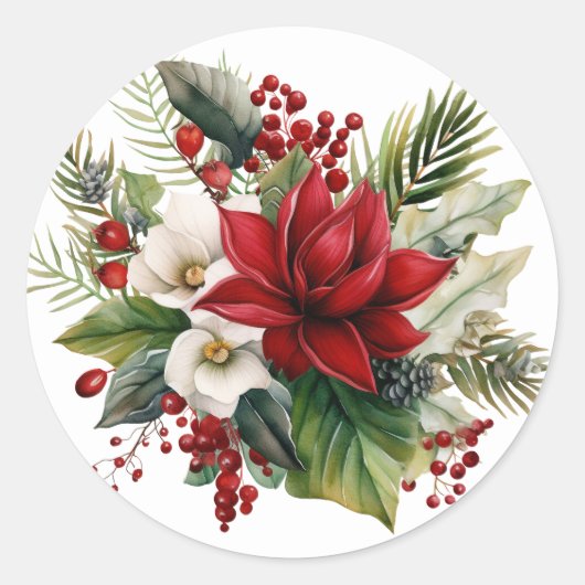 Winter Floral Bouquet Stickers (Vorderseite)