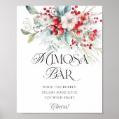 Winter Floral Brautparty Mimosa Bar Poster (Vorne)
