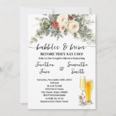 Winter Floral Bubbles & Brause-Dusche Einladung (Vorderseite)