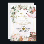 Winter Floral Christmas Tee Vierte Geburtstagspart Einladung<br><div class="desc">Winter florale Weihnachtszeit Vier Tee Geburtstagsparty Einladung | Winter Floral Tee Vierte Geburtstagsparty Einladung</div>