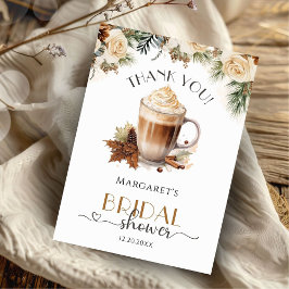 Winter Floral Coffee Brautparty Danke Karte