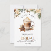 Winter Floral Coffee Brautparty Danke Karte (Vorderseite)