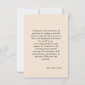 Winter Floral Coffee Brautparty Danke Karte (Rückseite)