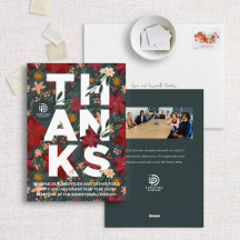 Winter Floral dank Business-Urlaubskarte