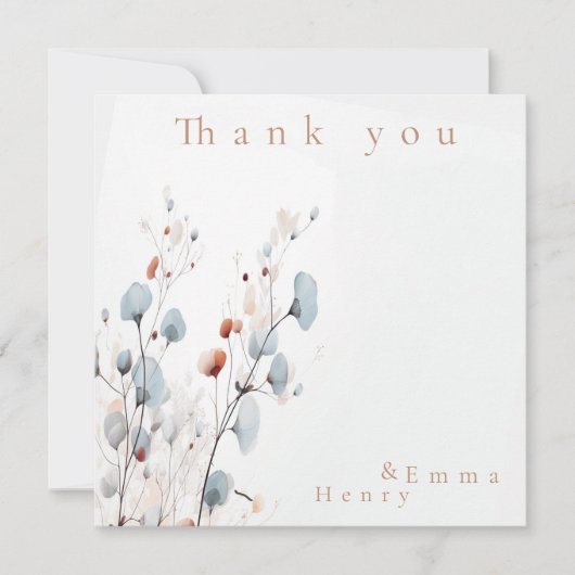 Winter floral dankeskarte (Vorderseite)