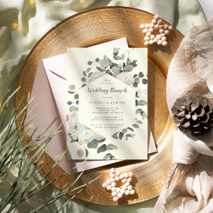 Winter floral   Einladung von Elfenbein zum Hochze