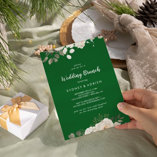 Winter floral |Einladung von Green Wedding Brunch Einladung
