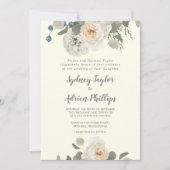 Winter floral | Elfenbeinfeierliche Einladung (Vorderseite)