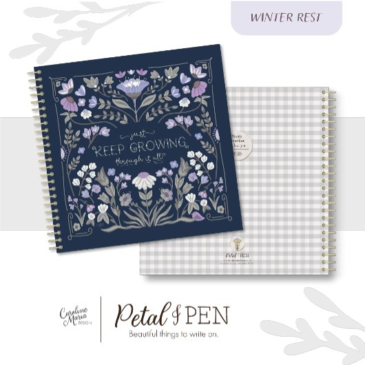 Winter Floral Folk Journal-Notebook Notizblock