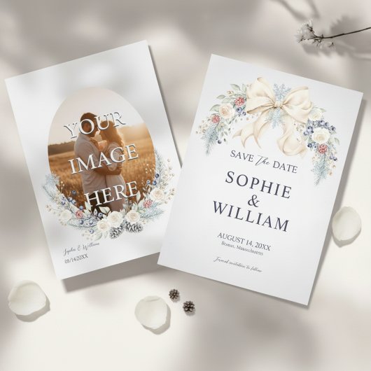 Winter Floral Foto Save The Date