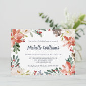 Winter Floral Frame Berries Blätter Erwachsenen Ge Einladung (Stehend Vorderseite)