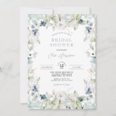 Winter Floral Frame Bridal Dusche Einladung (Vorderseite)